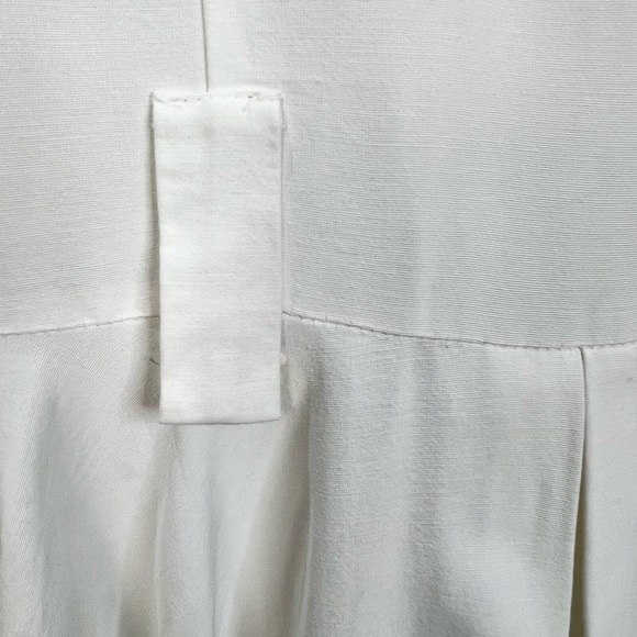 Vtg 80s 90s white power shoulder fringe sleeve military western peplum jacket 3 - Picture 12 of 17